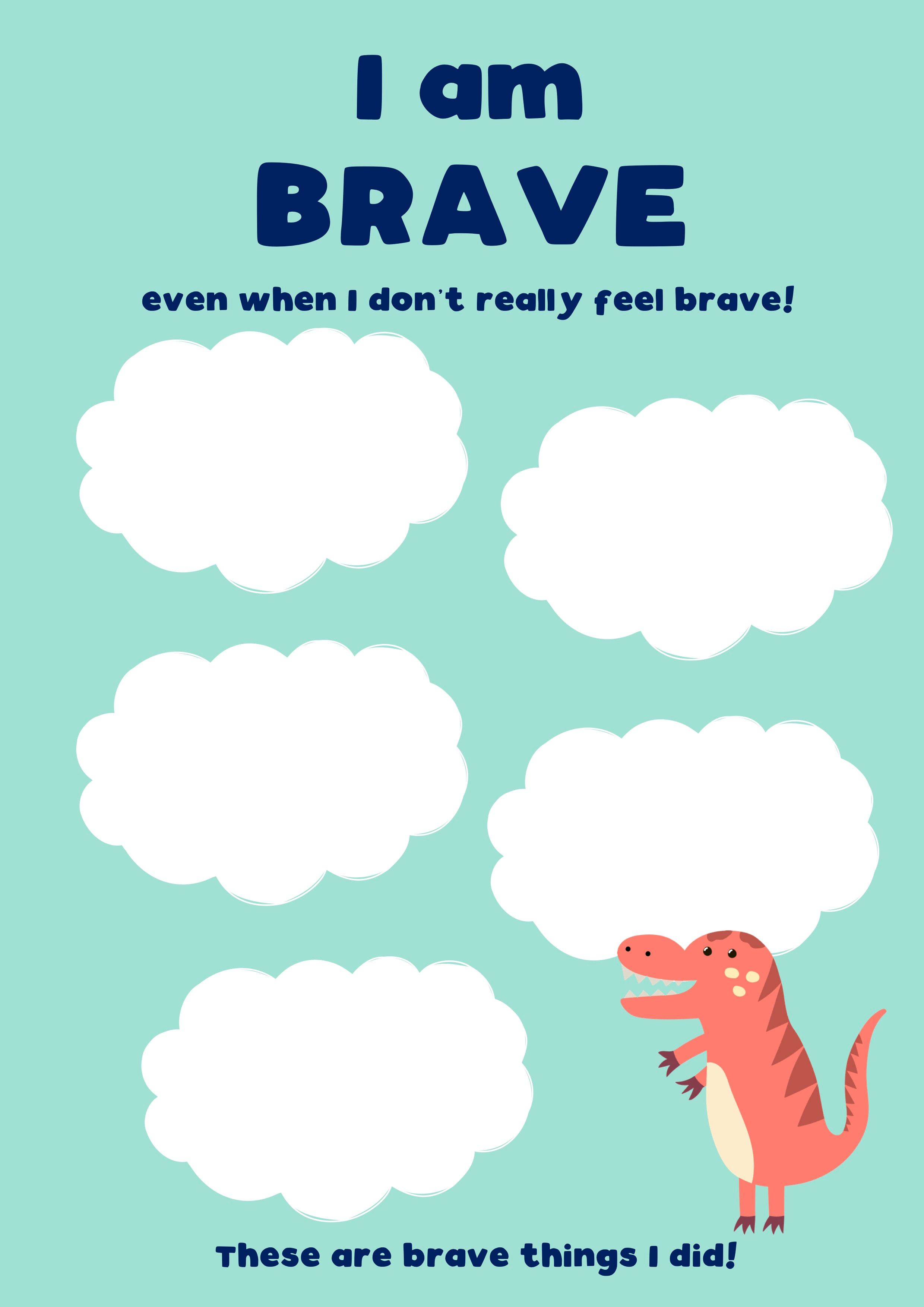 Brave Poster and Record Sheet for Kids